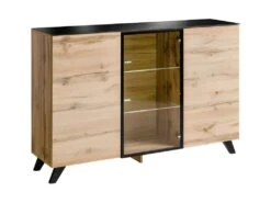 Buffet, Bahut Modèle TINO + LED. Meuble Type Scandinave. Enfilade Design Pour Votre Salon Ou Salle à Manger.
