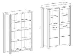 Buffet Haut Collection WINDSOR. Coloris Gris Anthracite Et Chêne Foncé. 9 Buffet Haut Collection WINDSOR. Coloris Gris Anthracite Et Chêne Foncé. -Mobilier De Restaurant buffet 8934039