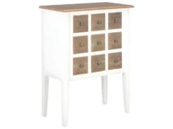 Buffet Bahut Armoire Console Meuble De Rangement Blanc 80 Cm Bois Massif 4402224