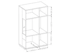 Buffet Haut Avec LED Collection KILES Deux Portes. Coloris Blanc Et Gris Béton. Porte Vitrée à Droite -Mobilier De Restaurant buffet 8934309