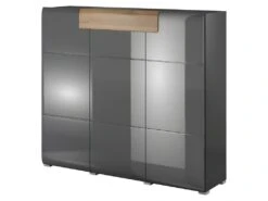 Buffet Grand Modèle Collection OHIO. Coloris Gris Anthracite Et Chêne. Style Design