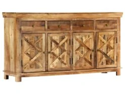 Buffet Bahut Armoire Console Meuble De Rangement Avec 4 Tiroirs 160 Cm Bois Massif De Manguier 4402155