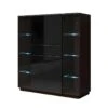 Buffet Haut TONGA Quatre Portes Et Un Tiroirs. Couleur Wengé. LED Incluses. Style Design.