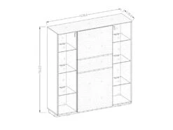 Buffet Haut TONGA Quatre Portes Et Un Tiroirs. Couleur Wengé. LED Incluses. Style Design. -Mobilier De Restaurant buffet 8935163