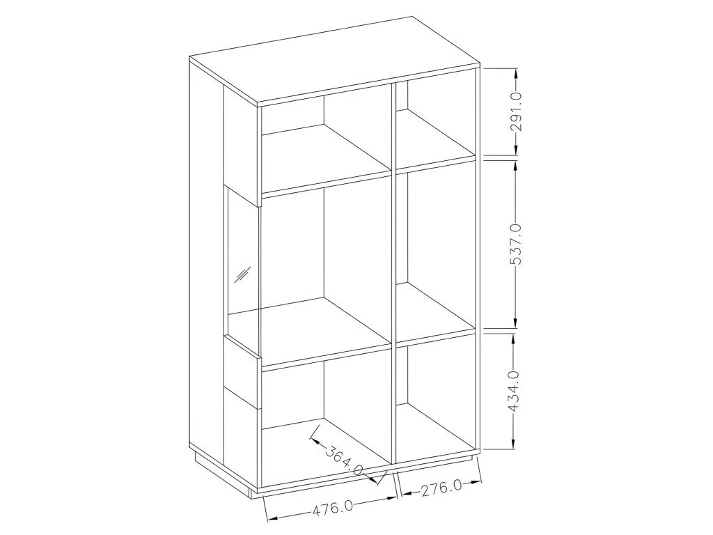 Buffet Haut Avec LED Collection KILES Deux Portes. Coloris Blanc Et Gris Béton. Porte Vitrée à Gauche 4 Buffet Haut Avec LED Collection KILES Deux Portes. Coloris Blanc Et Gris Béton. Porte Vitrée à Gauche – Image 4