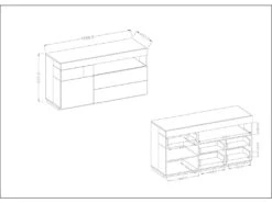 Buffet Collection KILES 170cm, LED Intégré. Coloris Gris Anthracite Et Chêne. Style Design -Mobilier De Restaurant buffet 8941395