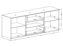 Buffet 180cm 2 Portes Et 2 Tiroirs Collection ZANTE. Coloris Blanc Brillant. LED Incluses -Mobilier De Restaurant buffet 8941647