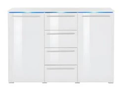 Buffet Design RIO, 2 Portes Et 4 Tiroirs. Coloris Blanc Brillant. LED Incluses 7 Buffet Design RIO, 2 Portes Et 4 Tiroirs. Coloris Blanc Brillant. LED Incluses -Mobilier De Restaurant buffet 8942213