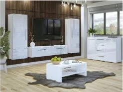 Buffet Design RIO, 2 Portes Et 4 Tiroirs. Coloris Blanc Brillant. LED Incluses 8 Buffet Design RIO, 2 Portes Et 4 Tiroirs. Coloris Blanc Brillant. LED Incluses -Mobilier De Restaurant buffet 8942215