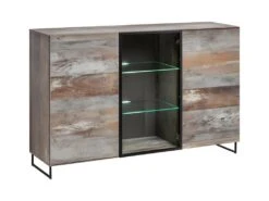 Buffet, Bahut Modèle KAN + LED. Meuble Type Industriel. Enfilade Design Pour Votre Salon Ou Salle à Manger.
