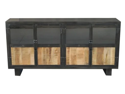 Buffet Métal Et Bois Jodhpur 4 Portes - Gris 3 Buffet Métal Et Bois Jodhpur 4 Portes - Gris -Mobilier De Restaurant buffet 9231361