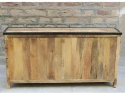 Buffet 4 Portes En Bois Massif Et Métal - Naturel -Mobilier De Restaurant buffet 9231421