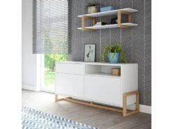 Buffet 1 Tiroir 2 Portes Oslo Blanc - Blanc -Mobilier De Restaurant buffet 9231555