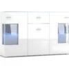 Buffet 3 Portes 1 Tiroir Avec LED Danae Blanc