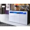 Buffet Noir Mat Et Blanc Laqué Avec Led