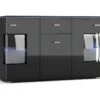 Buffet 3 Portes 1 Tiroir Avec LED Danae Noir
