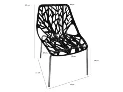 Lot De 2 Chaises Noires Empilables Avec Piètement Métal Chromé - NOVA -Mobilier De Restaurant chaise 10020869