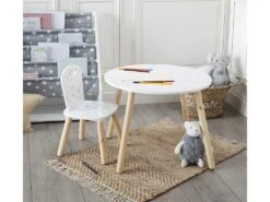 Chaise Enfant Coloris Blanc Motif étoiles - Longueur 32 X Profondeur 31,5 X Hauteur 50 Cm -Mobilier De Restaurant chaise 10021271