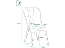 KAYELLES Lot De 2 Chaises Bistrot Chaise Metal Industriel BROOK (noir) -Mobilier De Restaurant chaise 10025921