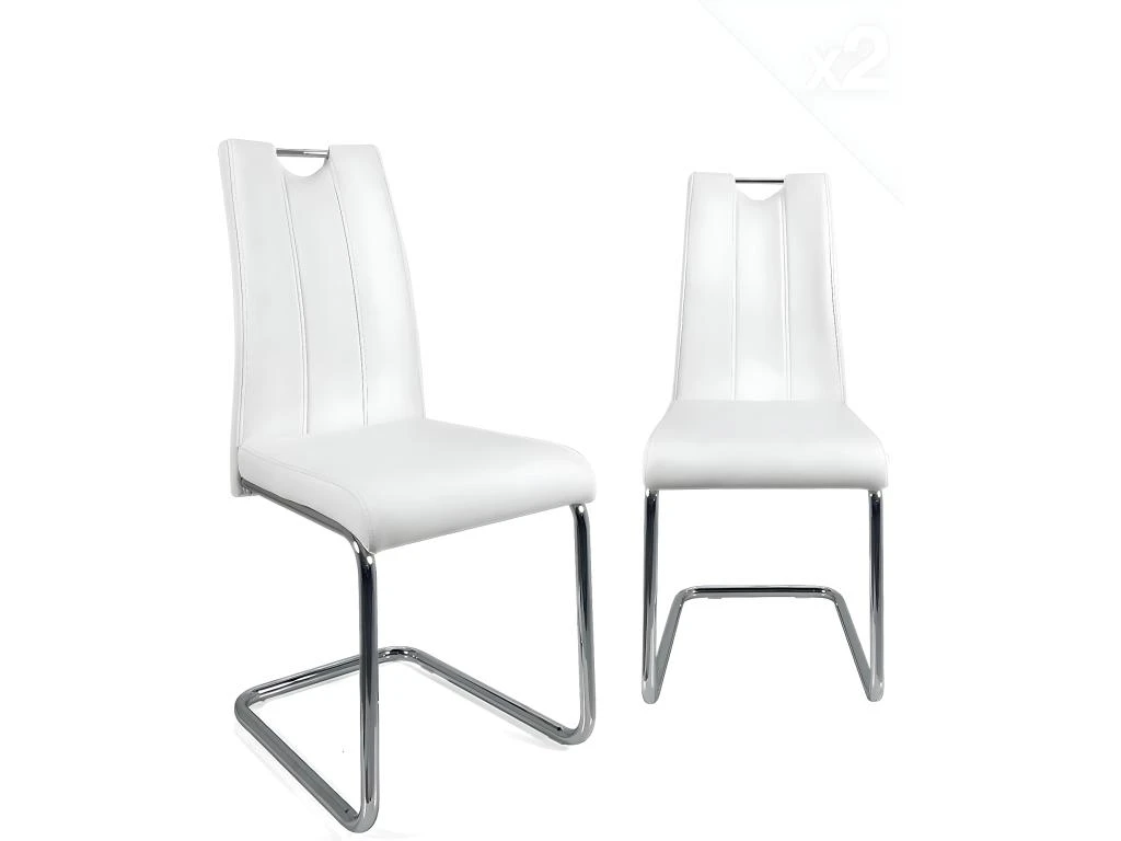 KAYELLES Lot De 2 Chaises De Salle à Manger Design Contemporain ABLA (blanc) 1 KAYELLES Lot De 2 Chaises De Salle à Manger Design Contemporain ABLA (blanc)