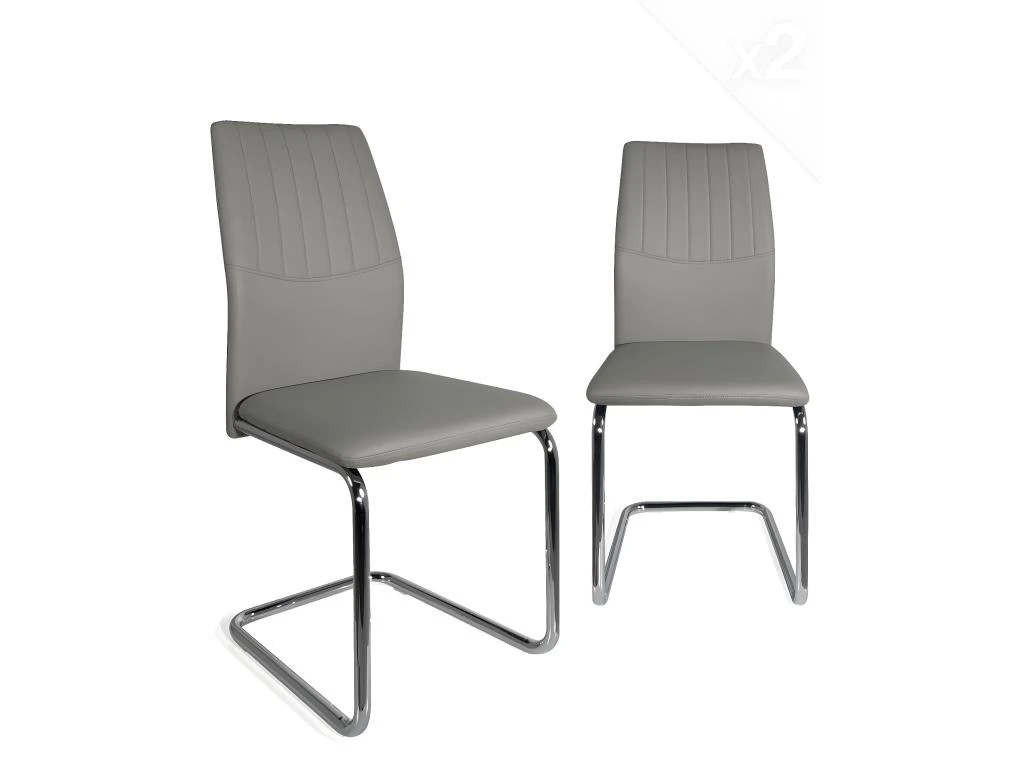 KAYELLES Lot De 2 Chaises De Salle à Manger Contemporaine Design DINA (gris) 1 KAYELLES Lot De 2 Chaises De Salle à Manger Contemporaine Design DINA (gris)