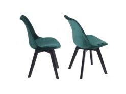 Lot De 2 Chaises En Velours NORA Vertes Avec Coussin - HAPPY GARDEN -Mobilier De Restaurant chaise 10030347