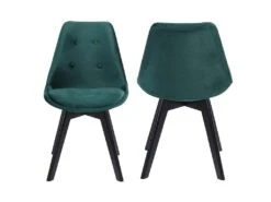 Lot De 4 Chaises En Velours NORA Vertes Avec Coussin - HAPPY GARDEN -Mobilier De Restaurant chaise 10030647