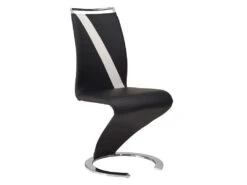 Lot De 2 Chaises - Simili Noir & Blanc - TWIZY II -Mobilier De Restaurant chaise 10134819
