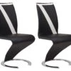 Lot De 2 Chaises - Simili Noir & Blanc - TWIZY II