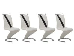 Lot De 4 Chaises - Simili Blanc Et Noir - TWIZY II 7 Lot De 4 Chaises - Simili Blanc Et Noir - TWIZY II -Mobilier De Restaurant chaise 10175649