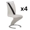 Lot De 4 Chaises - Simili Blanc Et Noir - TWIZY II