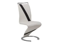 Lot De 2 Chaises TWIZY - Simili Blanc & Noir -Mobilier De Restaurant chaise 10557061