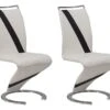 Lot De 2 Chaises TWIZY - Simili Blanc & Noir