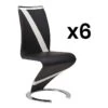 Lot De 6 Chaises TWIZY - Simili Noir & Blanc