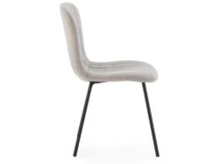 Pack 4 Chaises Lucky Recouvertes De Tissu Gris Clair -Mobilier De Restaurant chaise 10557651