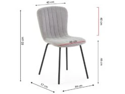 Pack 4 Chaises Lucky Recouvertes De Tissu Gris Clair -Mobilier De Restaurant chaise 10557653