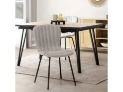 Pack 4 Chaises Lucky Recouvertes De Tissu Gris Clair -Mobilier De Restaurant chaise 10557655