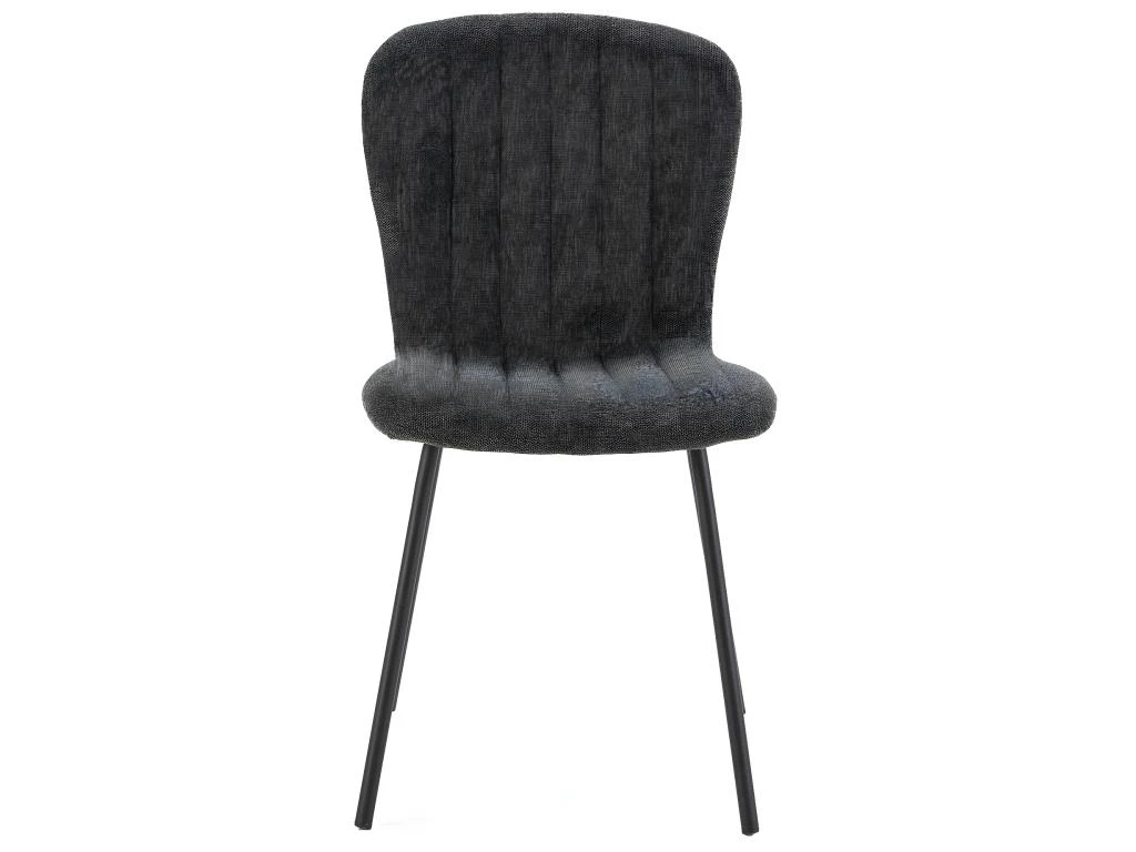 Pack 4 Chaises Lucky Recouvertes De Tissu Gris Foncé 2 Pack 4 Chaises Lucky Recouvertes De Tissu Gris Foncé – Image 2