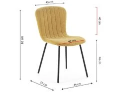 Pack 4 Chaises Lucky Recouvertes De Tissu Moutarde -Mobilier De Restaurant chaise 10557683