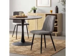 Pack 4 Chaises Sagi Recouvertes De Tissu Gris -Mobilier De Restaurant chaise 10558541