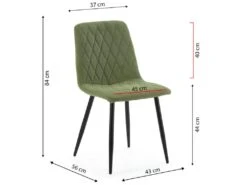 Pack 4 Chaises Abril Recouvertes De Tissu Vert -Mobilier De Restaurant chaise 10558551