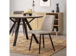 Pack 4 Chaises Abril Recouvertes De Tissu Beige -Mobilier De Restaurant chaise 10558571