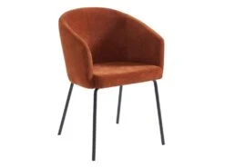 Lot De 6 Chaises Avec Accoudoirs En Tissu Et Métal - Terracotta - MORONI De Pascal MORABITO -Mobilier De Restaurant chaise 10579721