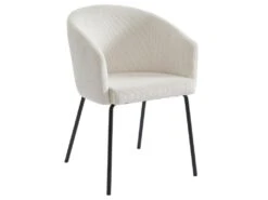 Lot De 2 Chaises Avec Accoudoirs En Velours Côtelé Et Métal - Crème - MORONI De Pascal MORABITO -Mobilier De Restaurant chaise 10585967