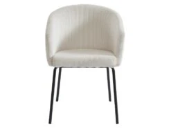Lot De 2 Chaises Avec Accoudoirs En Velours Côtelé Et Métal - Crème - MORONI De Pascal MORABITO -Mobilier De Restaurant chaise 10585973
