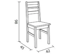 Lot De 2 Chaises De Salle à Manger En Pin Massif Coloris Cerisier - Longueur 42 X Profondeur 45 X Hauteur 98 cm -Mobilier De Restaurant chaise 10676515