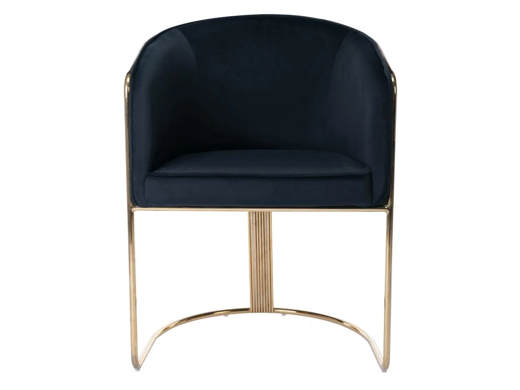 Chaise Avec Accoudoirs En Velours Et Métal - Noir Et Doré - JOSETHE De Pascal MORABITO 3 Chaise Avec Accoudoirs En Velours Et Métal - Noir Et Doré - JOSETHE De Pascal MORABITO – Image 3