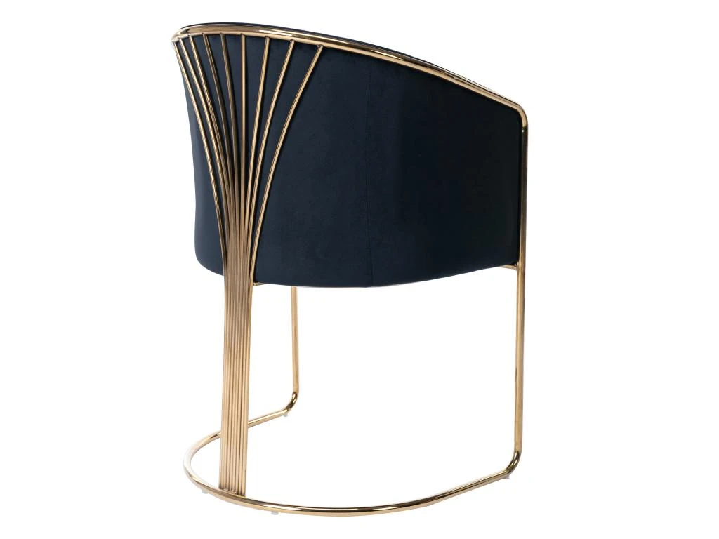 Lot De 2 Chaises Avec Accoudoirs En Velours Et Métal - Noir Et Doré - JOSETHE De Pascal MORABITO 5 Lot De 2 Chaises Avec Accoudoirs En Velours Et Métal - Noir Et Doré - JOSETHE De Pascal MORABITO – Image 5