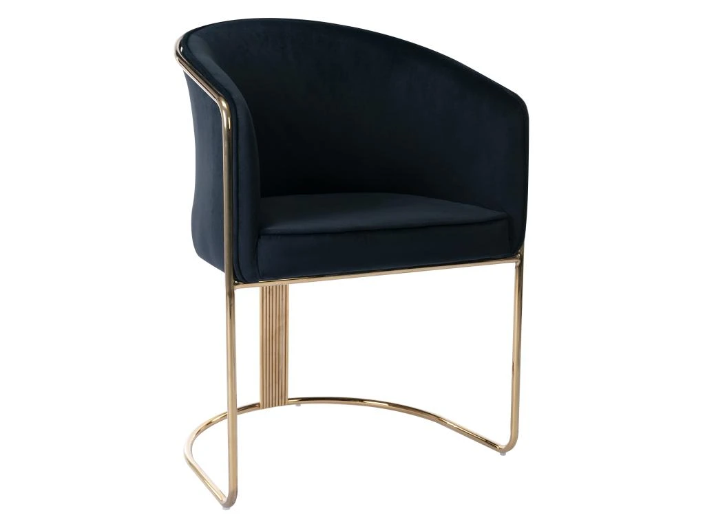 Lot De 2 Chaises Avec Accoudoirs En Velours Et Métal - Noir Et Doré - JOSETHE De Pascal MORABITO 3 Lot De 2 Chaises Avec Accoudoirs En Velours Et Métal - Noir Et Doré - JOSETHE De Pascal MORABITO – Image 3