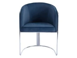 Chaise Avec Accoudoirs En Velours Et Métal - Bleu Et Chromé - JOSETHE De Pascal MORABITO -Mobilier De Restaurant chaise 10856531